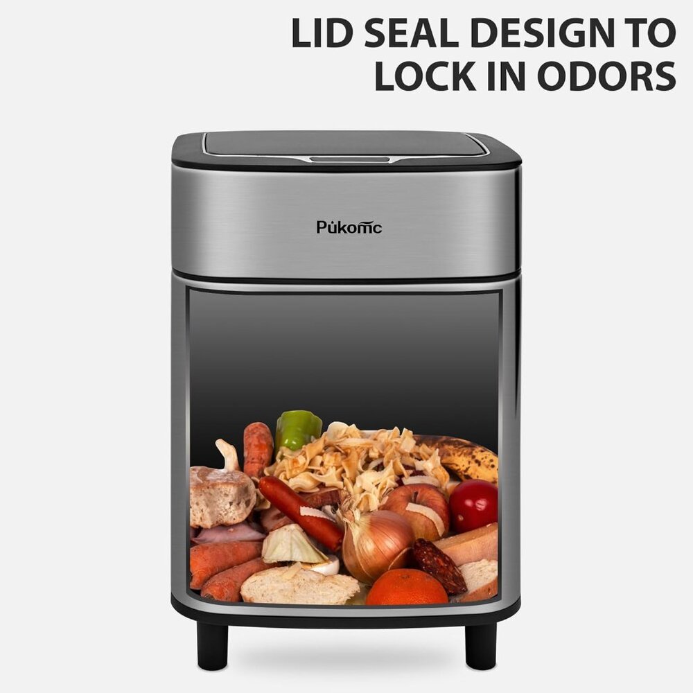 Pukomc Motion Sensor Trash can Stainless Steel Trash can 2.7-Gallon - Picture 7 of 8